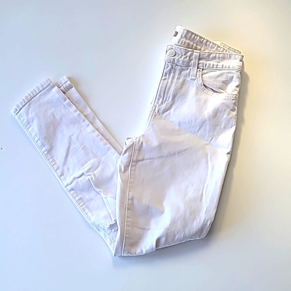 JJ Joes Jeans white Skinny Ankle Women's‎ Size 27 EUC Distressed